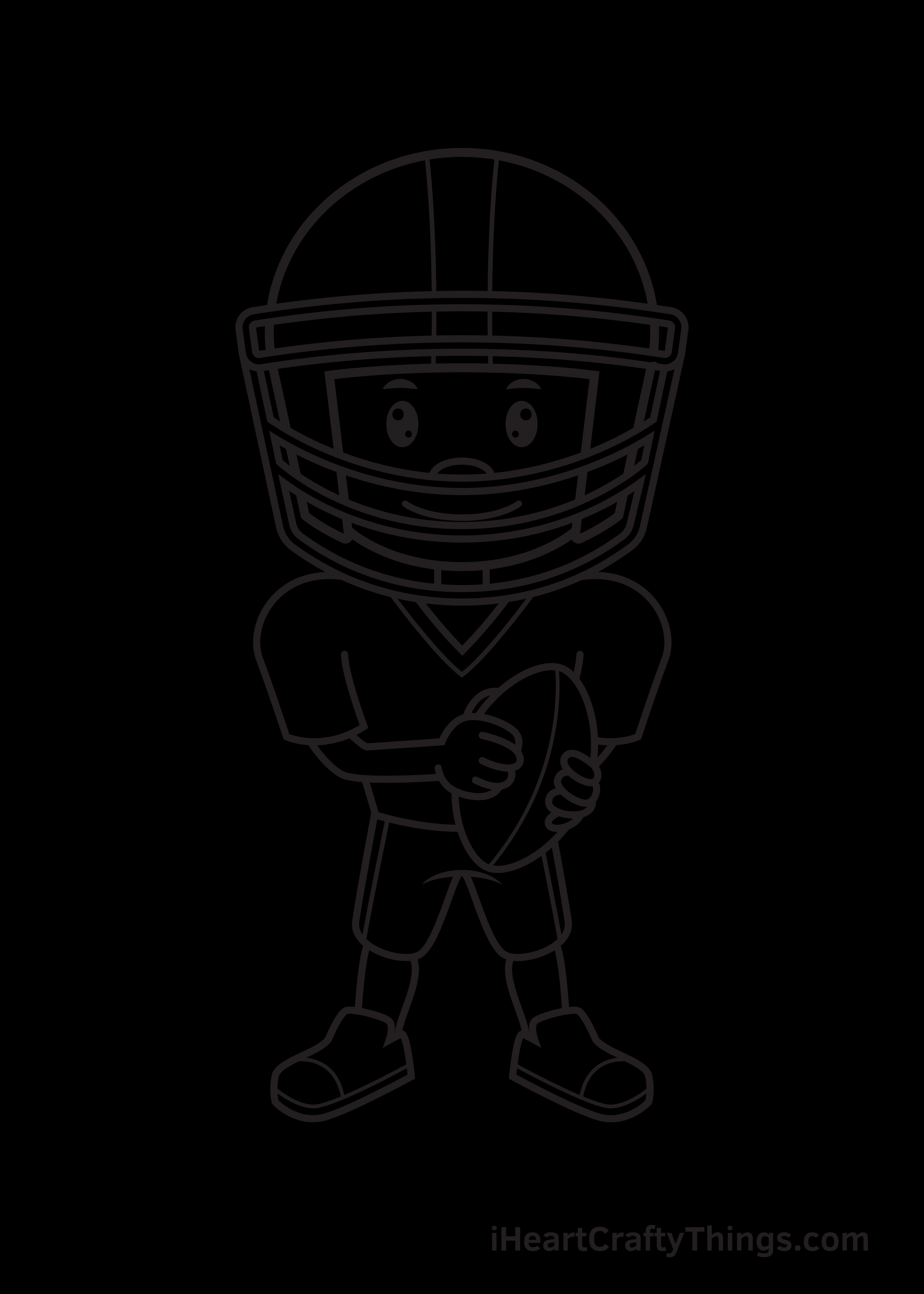 Football Player Drawing - How To Draw A Football Player Step By Step