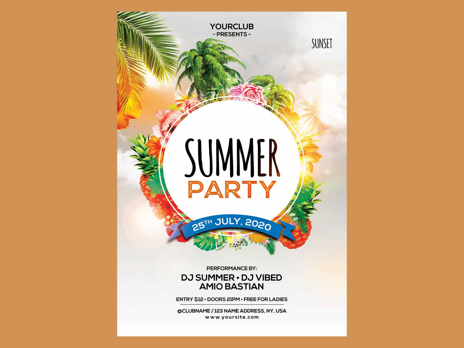 Free Summer Party Flyer Template (PSD)