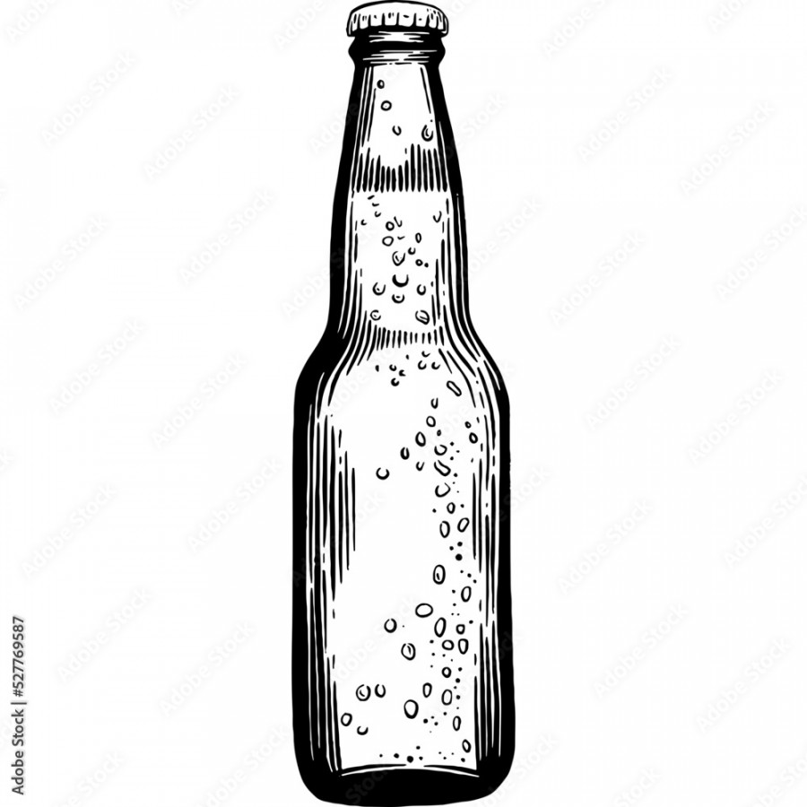 Hand drawn Beer Bottle Sketch Illustration Stock-Vektorgrafik