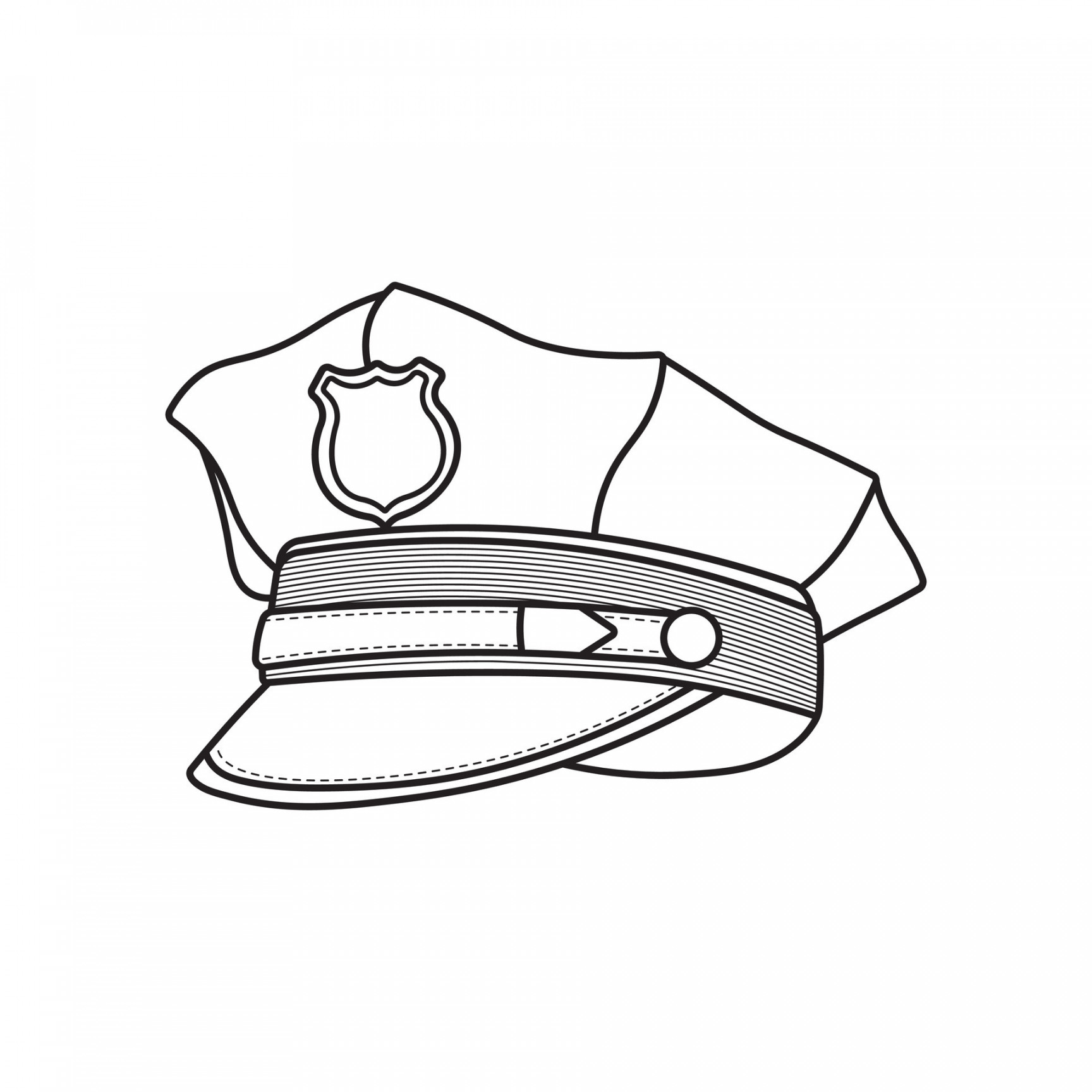 Hand drawn kids drawing Vector illustration Policeman hat