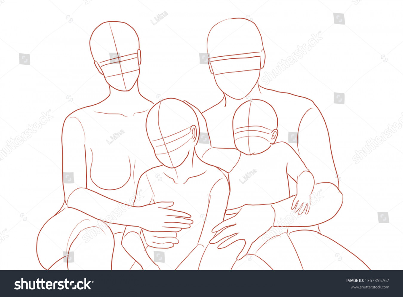 Happy Family Base Illustration: Stockillustration