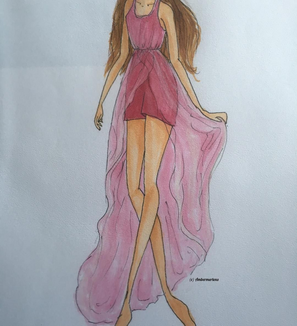 High-low flowy dress 💄😍 #fashion #illustration