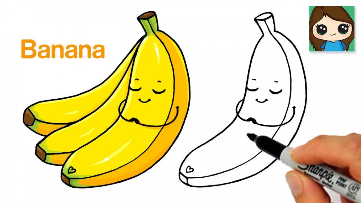 How to Draw a Banana Easy 🍌Cute Fruit Art