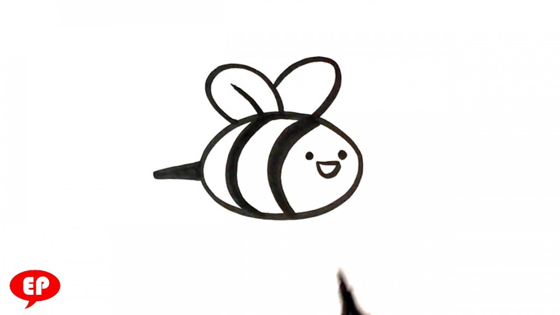 How to Draw a Bee - Cute - Easy Pictures to Draw #arttutorials  #arttutorialsforbeginners #artlessonsforbeginners  Bee drawing, Bee  drawing easy, Honey bee drawing