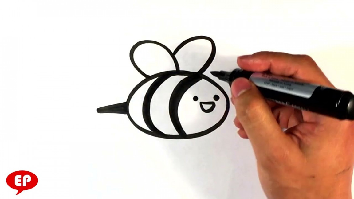 How to Draw a Bee - Cute - Easy Pictures to Draw