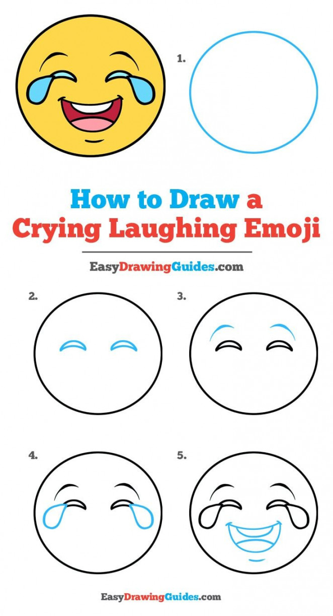 How to Draw a Crying Laughing Emoji - Really Easy Drawing Tutorial