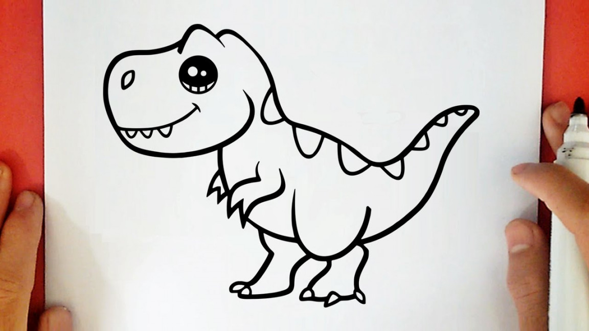 HOW TO DRAW A CUTE T-REX DINOSAUR