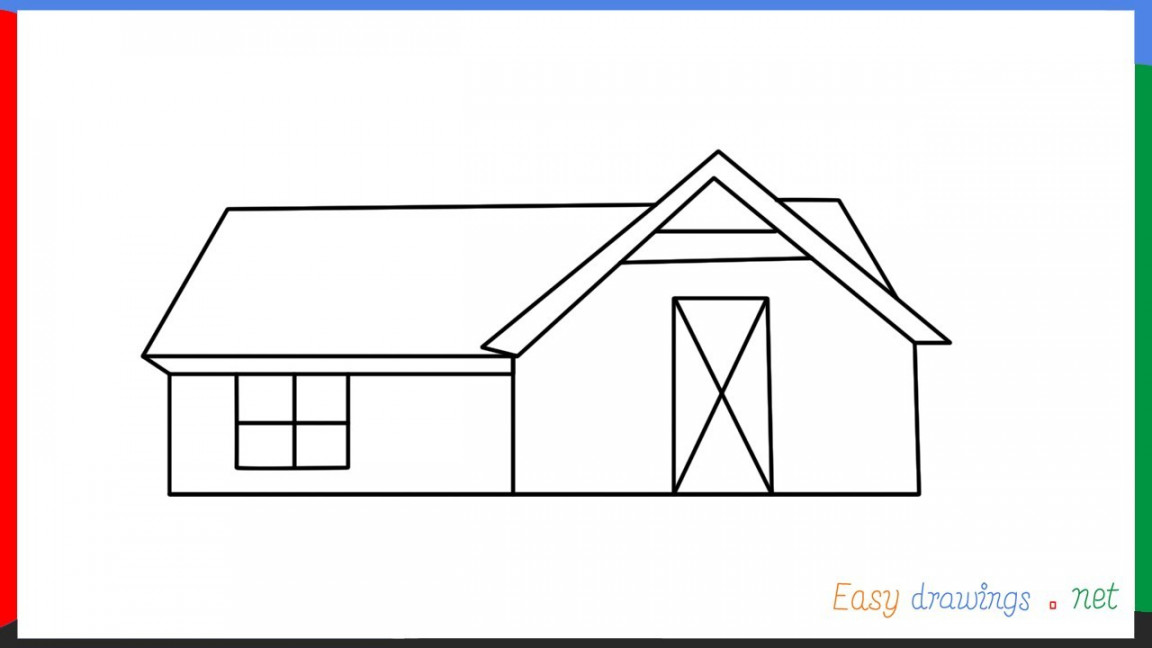 How to draw a Farmhouse step by step for beginners