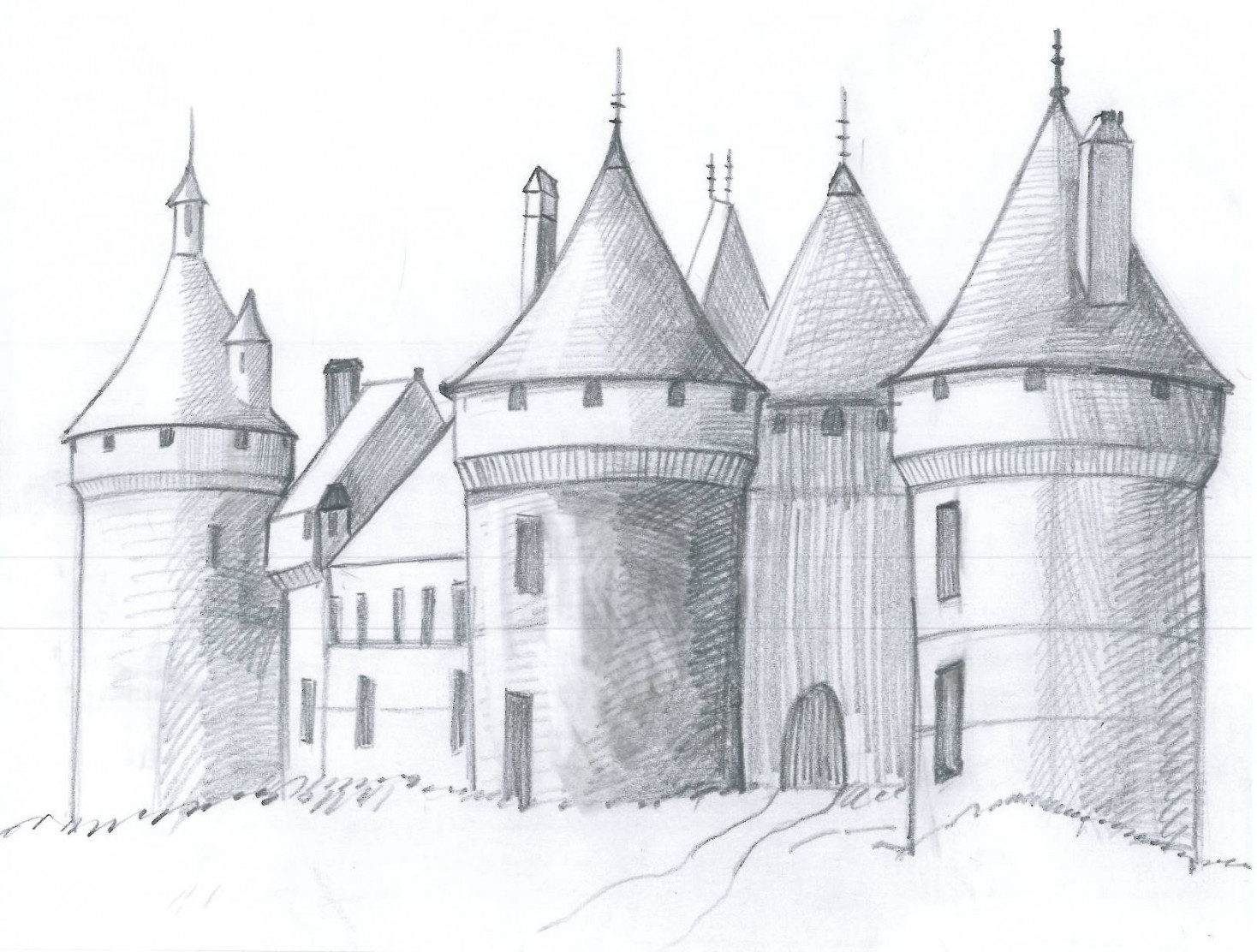 How to Draw a Medieval Castle: Easy Step-by-Step  Castle drawing