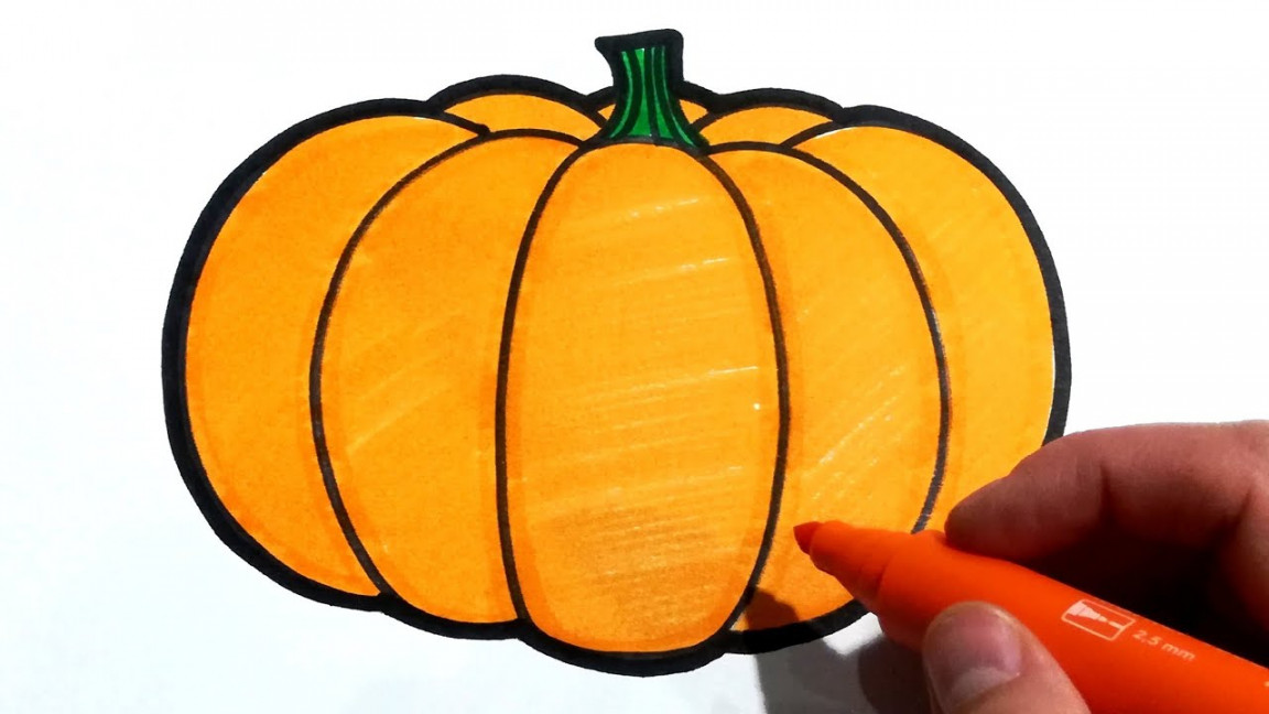 HOW TO DRAW a Pumpkin with markers + a surprise character!