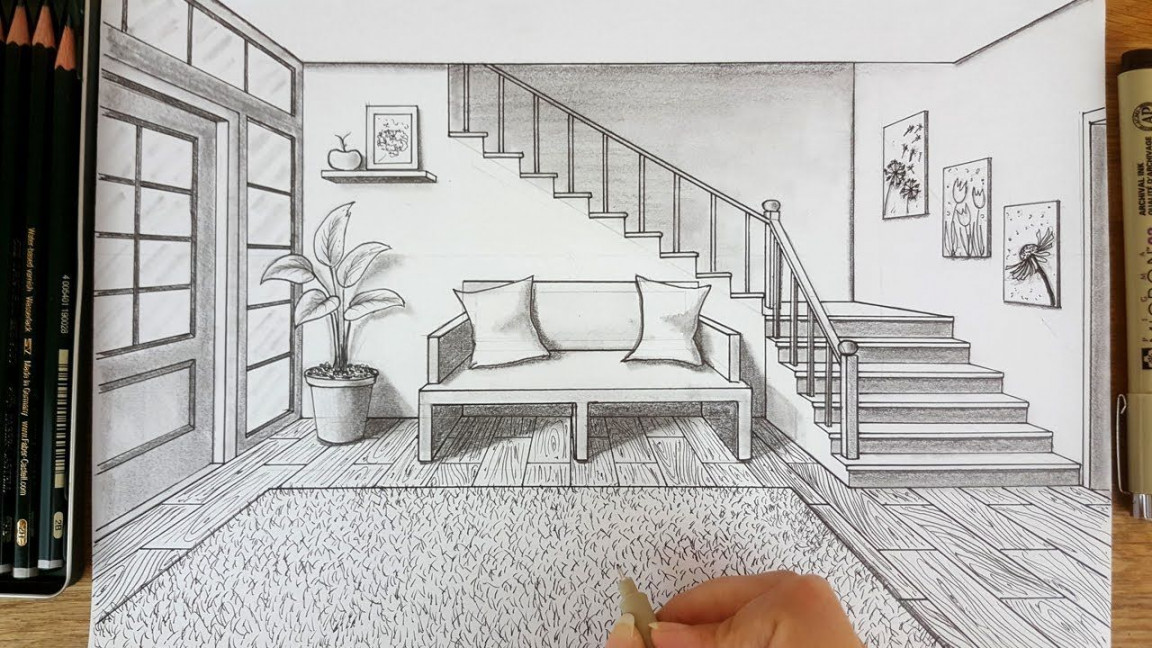 how to draw a room in perspective,how to draw stairs in perspective,how to  draw  Interior design sketches, Room perspective drawing, Interior  architecture drawing