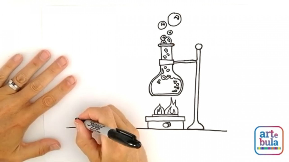 How to draw a science lab - easy drawing tutorial