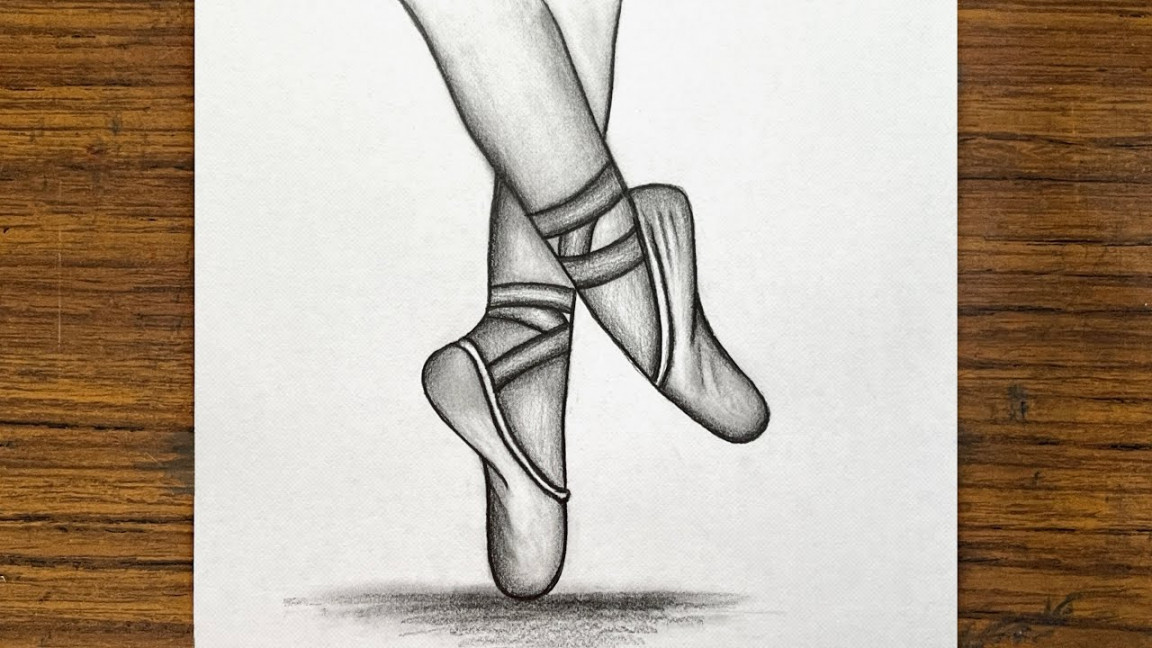 How to draw ballet pointe shoes  How to draw for beginners  Easy  drawings step by step