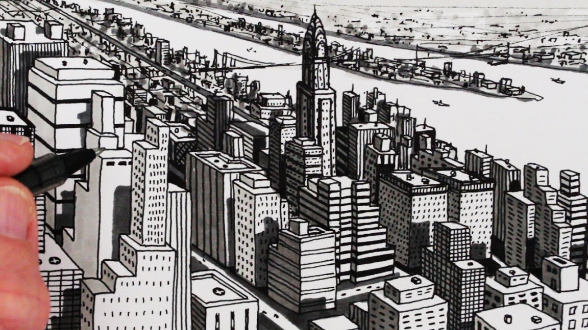 How to Draw City Buildings: New York City Shadows