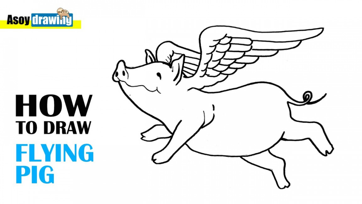 How to Draw Flying Pig