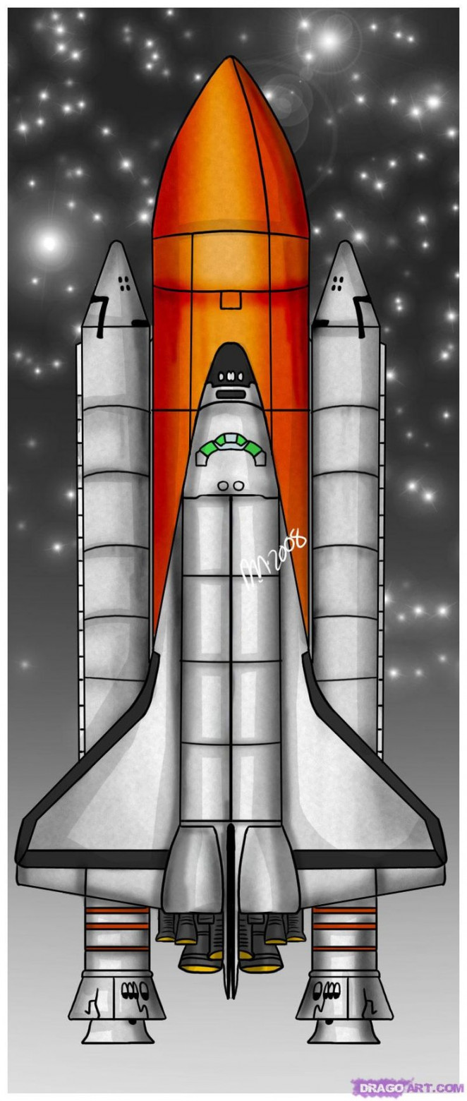 How to Draw the NASA Space Shuttle, Step by Step, Space Crafts