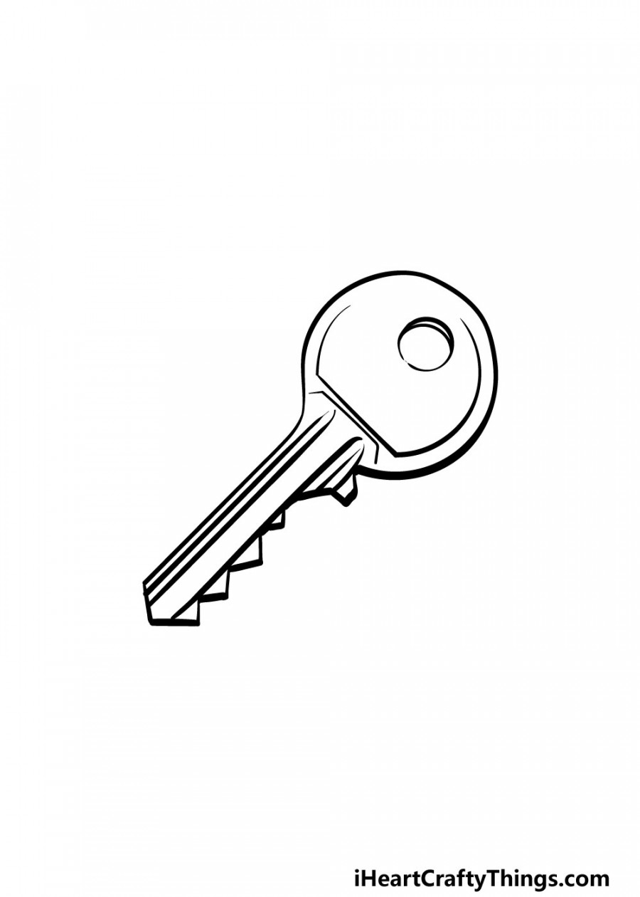 Key Drawing - How To Draw A Key Step By Step