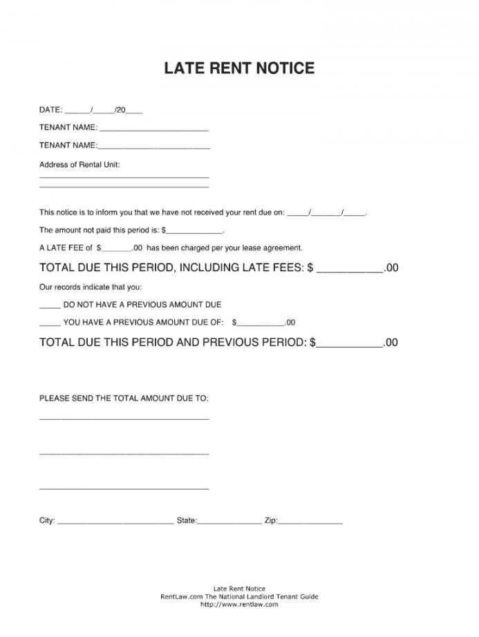 Late Rent Notice - Fill Online, Printable, Fillable, Blank  pdfFiller