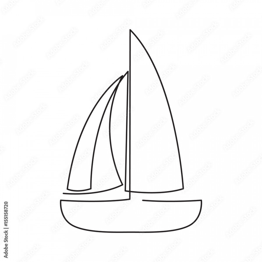 Modern continuous line sailing boat