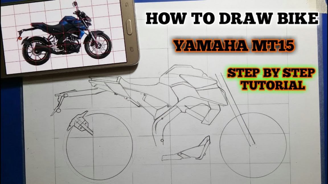 mt   ho to draw bike  step by step tutorial