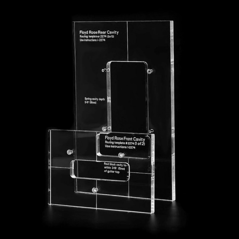 Musiclily Pro CNC Accurate Acrylic Tremolo Bridge Routing Template Set for  Floyd Rose