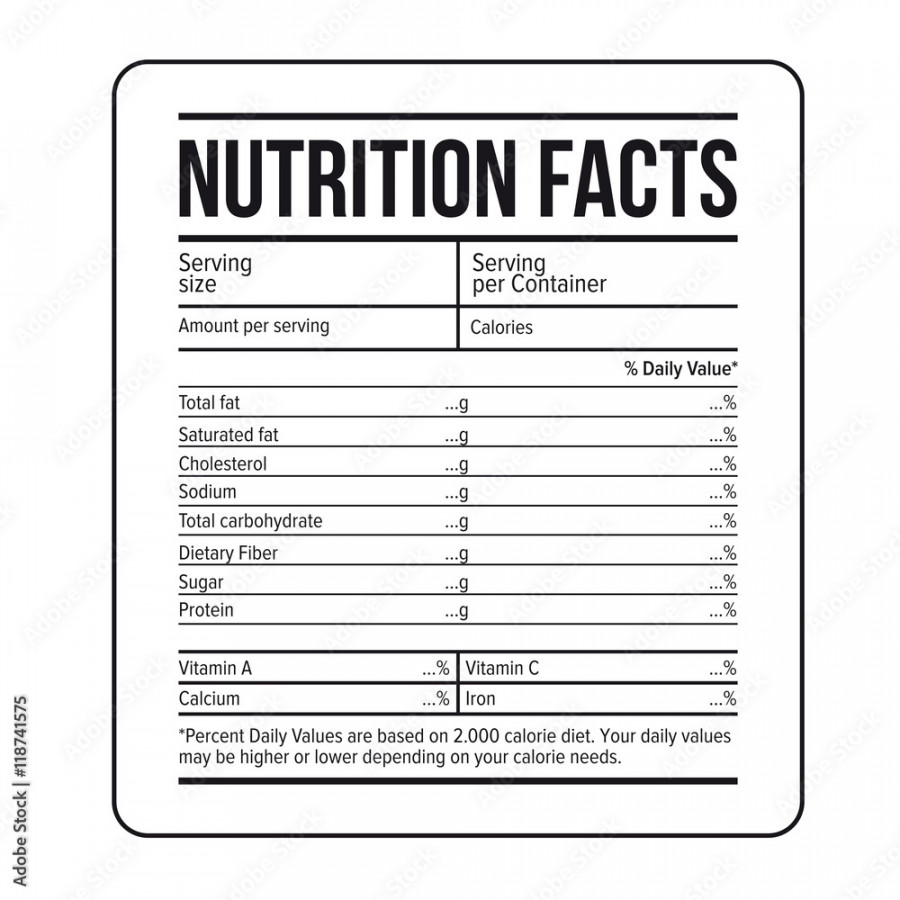 Nutrition Facts label template vector Stock-Vektorgrafik  Adobe Stock