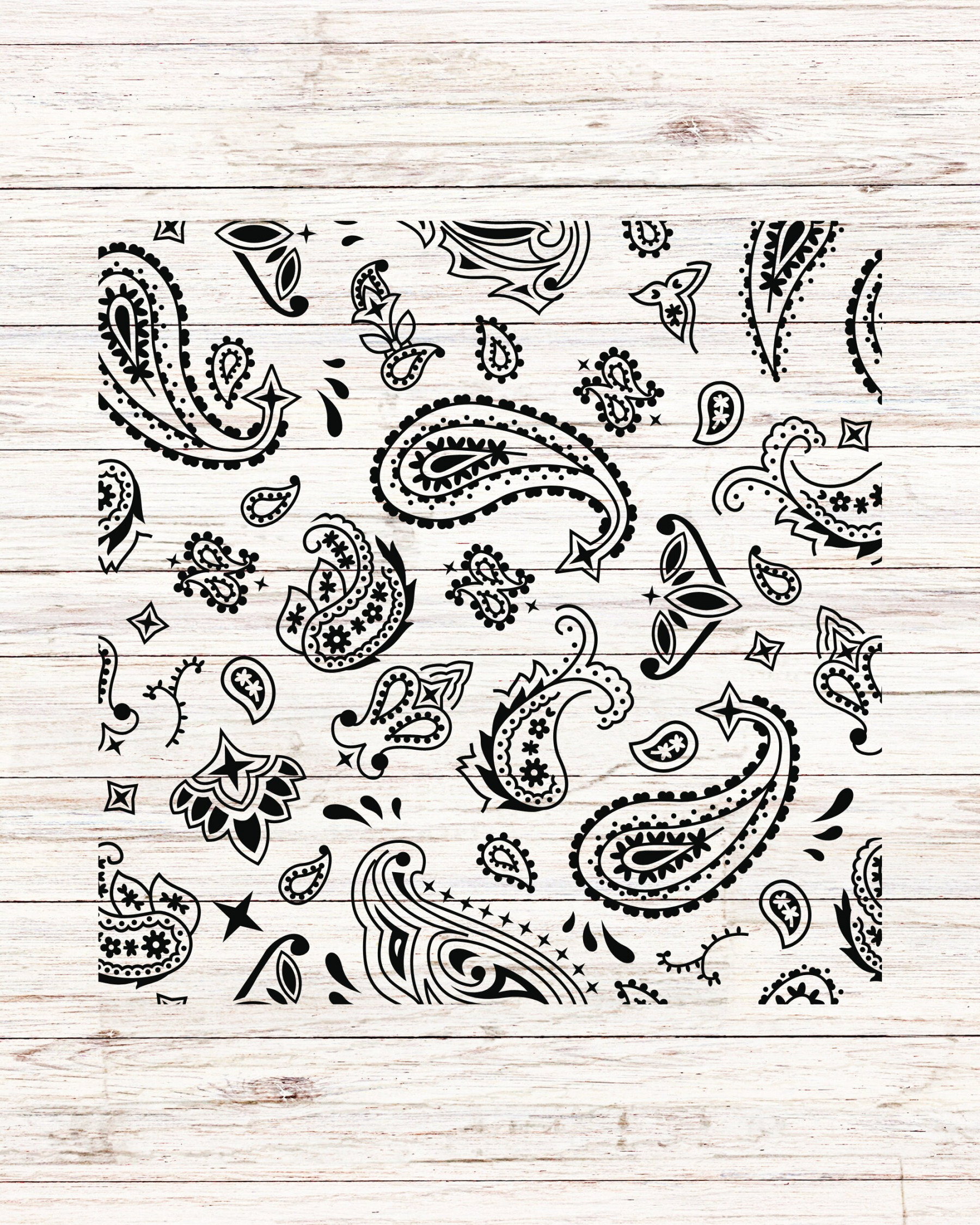 Paisley Svg Western Pattern Bandana Print SVG/PNG Digital Files