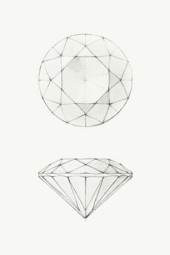 Pencil drawing of a diamond  Рисунок бриллианта, Рисование