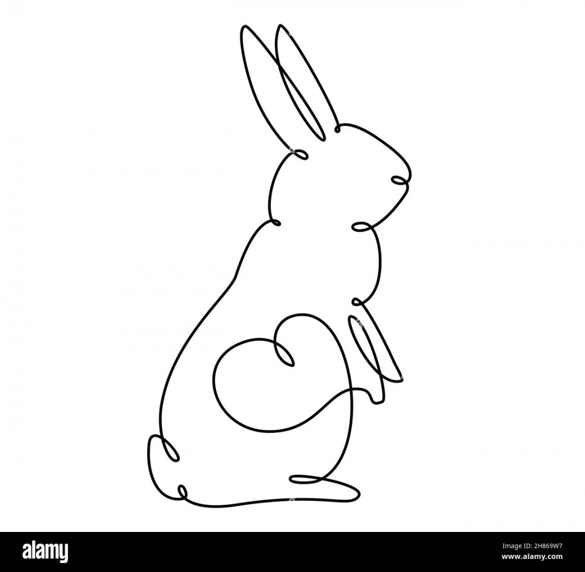 Rabbit line drawing hi-res stock photography and images - Alamy