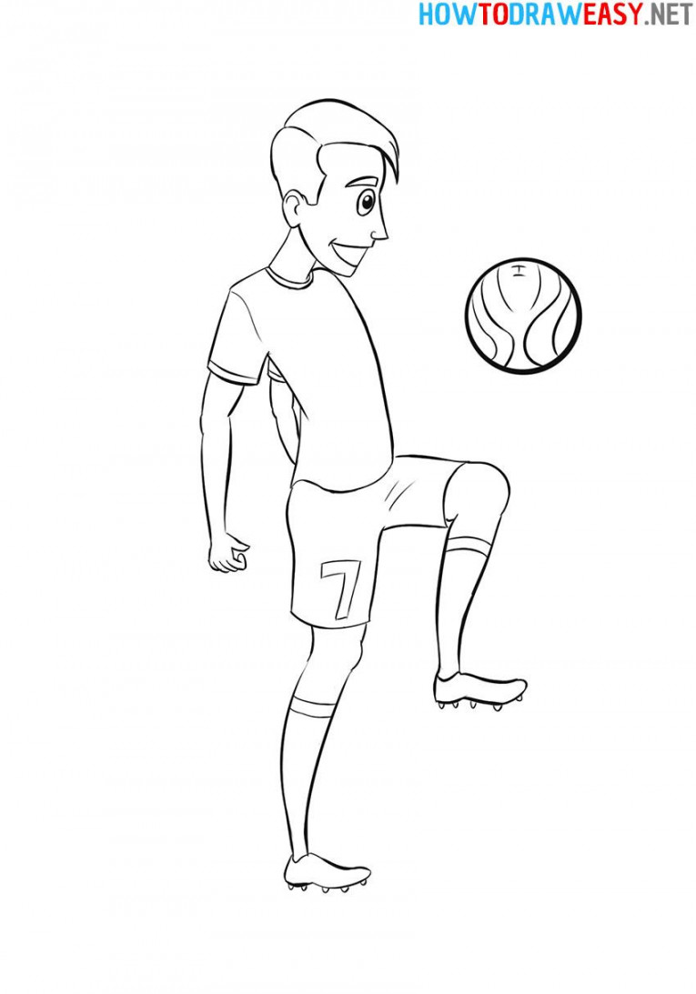 Soccer Player Drawing  Soccer players, Easy drawings, Soccer