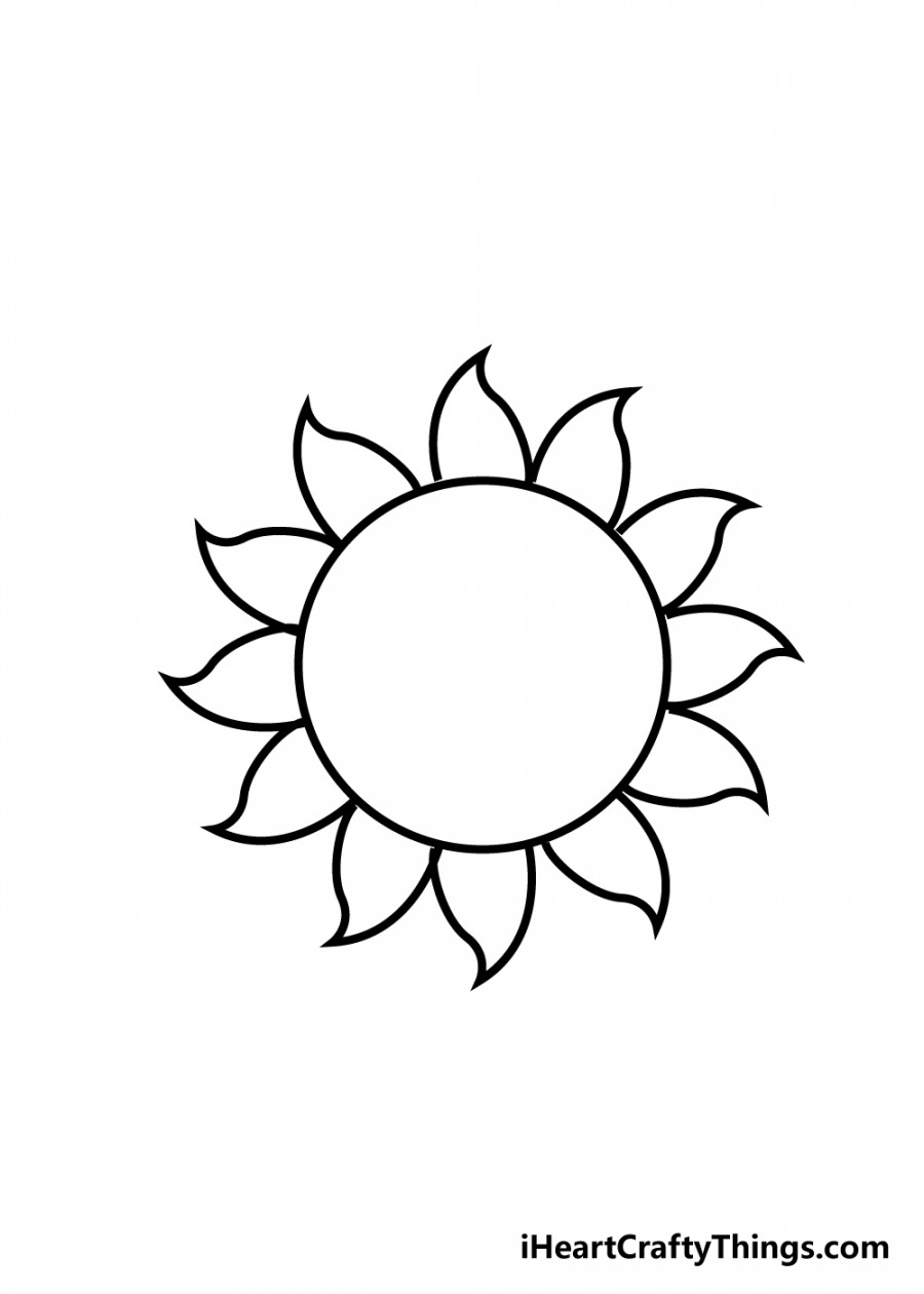 Sun Drawing - How To Draw The Sun Step By Step