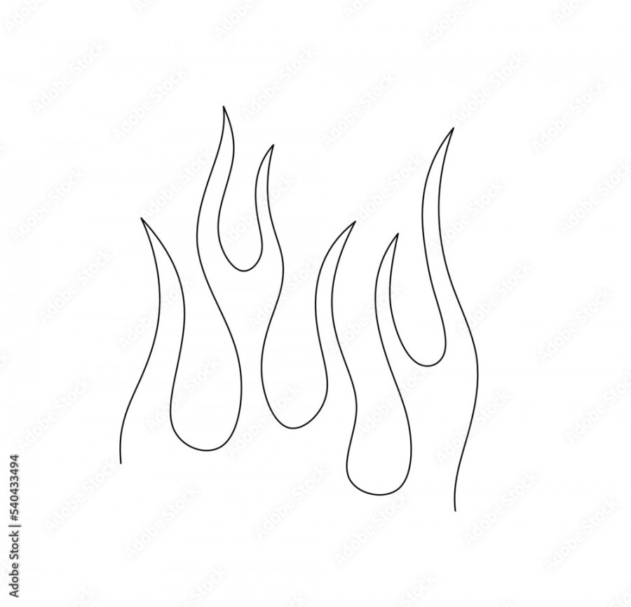 Vector isolated simple minimal abstract fire flames colorless