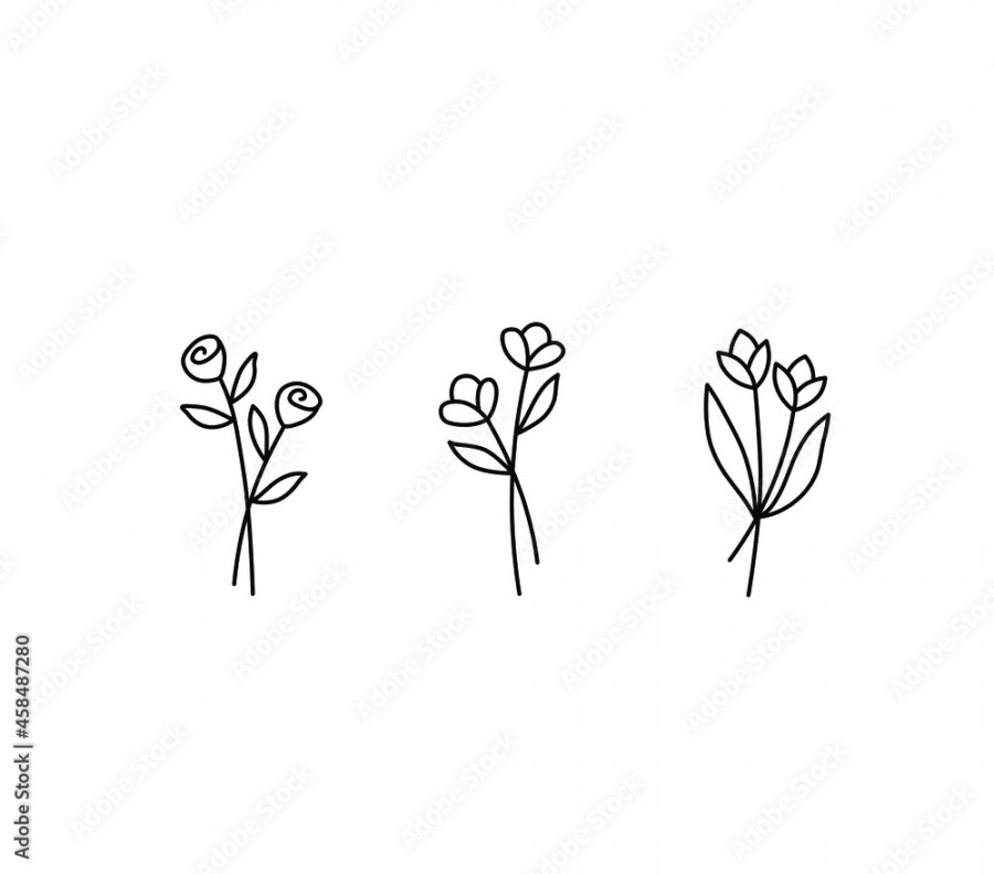 Vector isolated tiny flower set