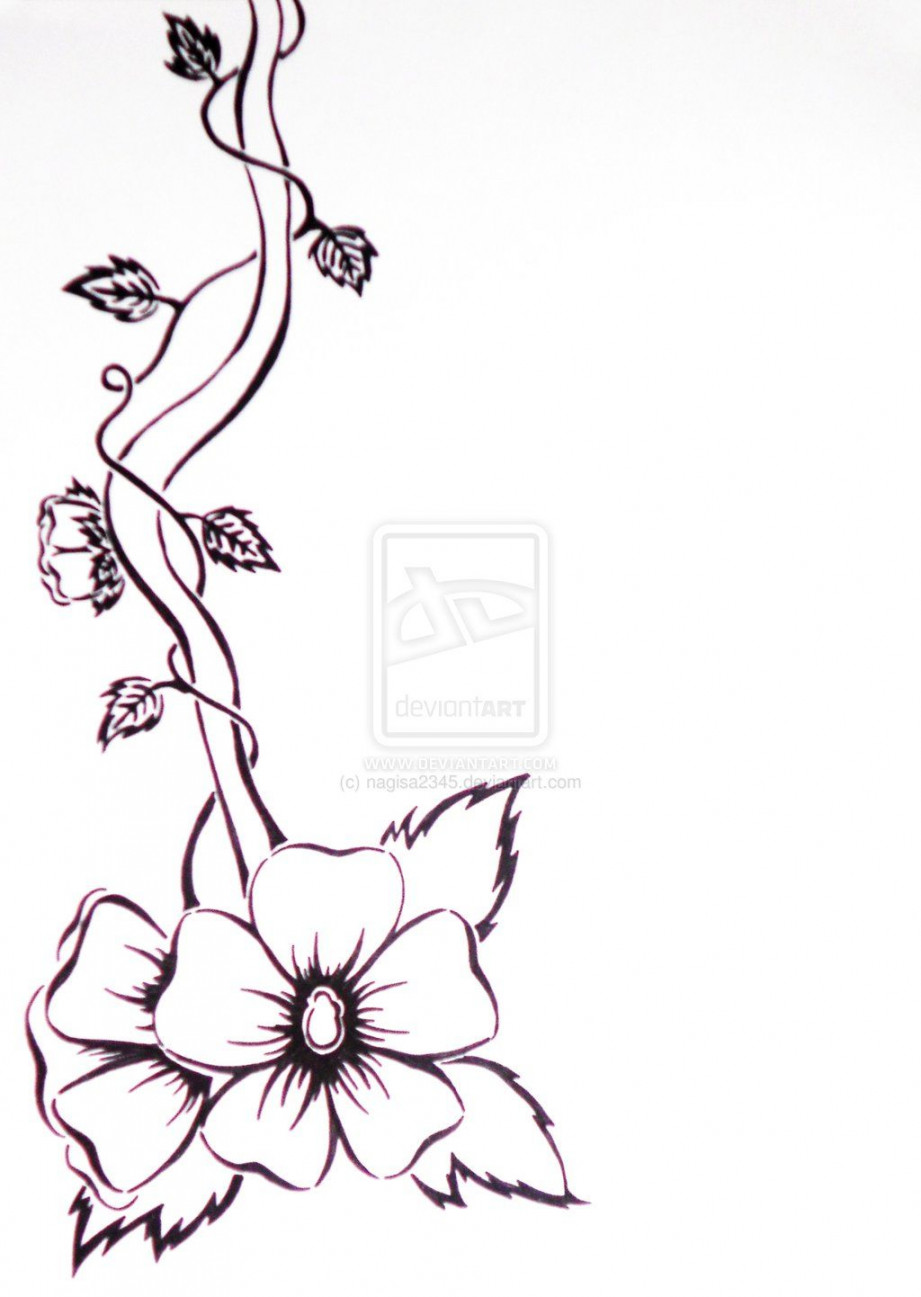 Vine drawing, Flower sketches, Flower drawing