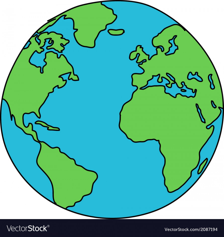 World drawing Royalty Free Vector Image - VectorStock