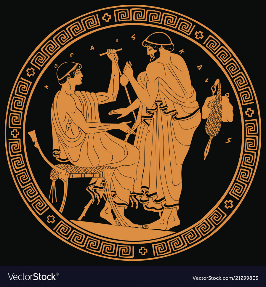 Ancient greek drawing Royalty Free Vector Image