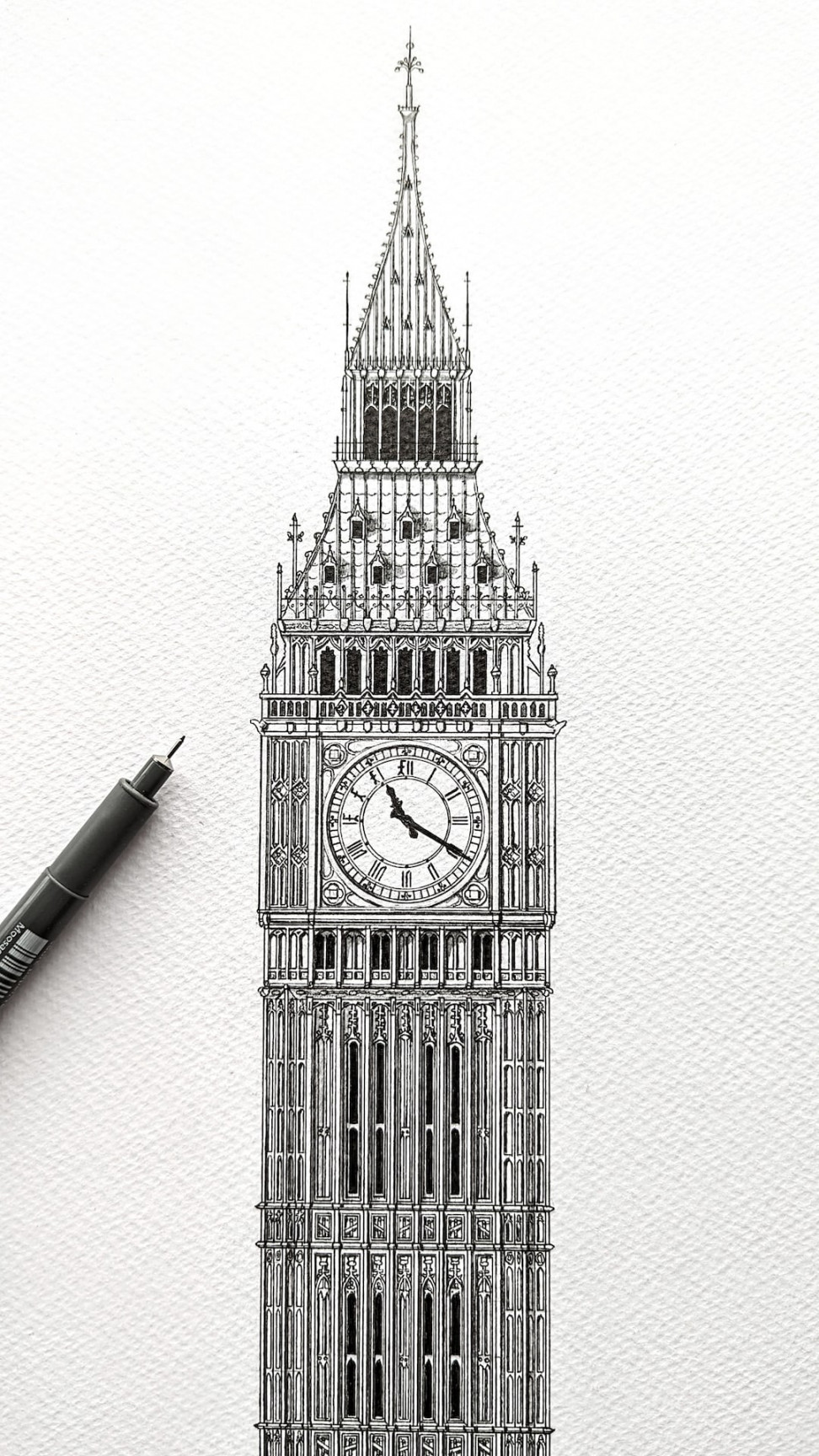 Big Ben Architektur Zeichnung Hochwertiger Druck - Etsy