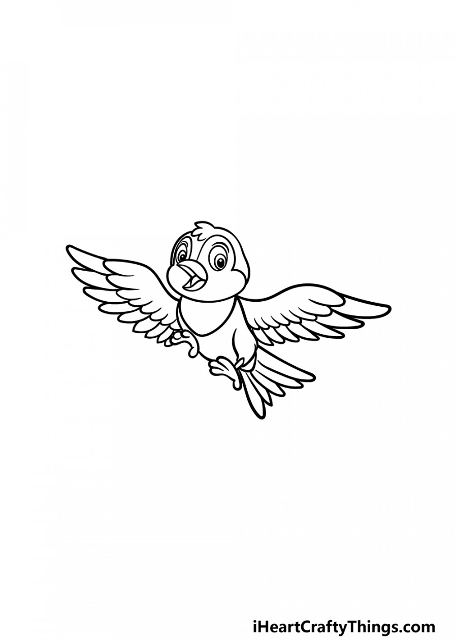 Cartoon Bird Drawing - How To Draw A Cartoon Bird Step By Step