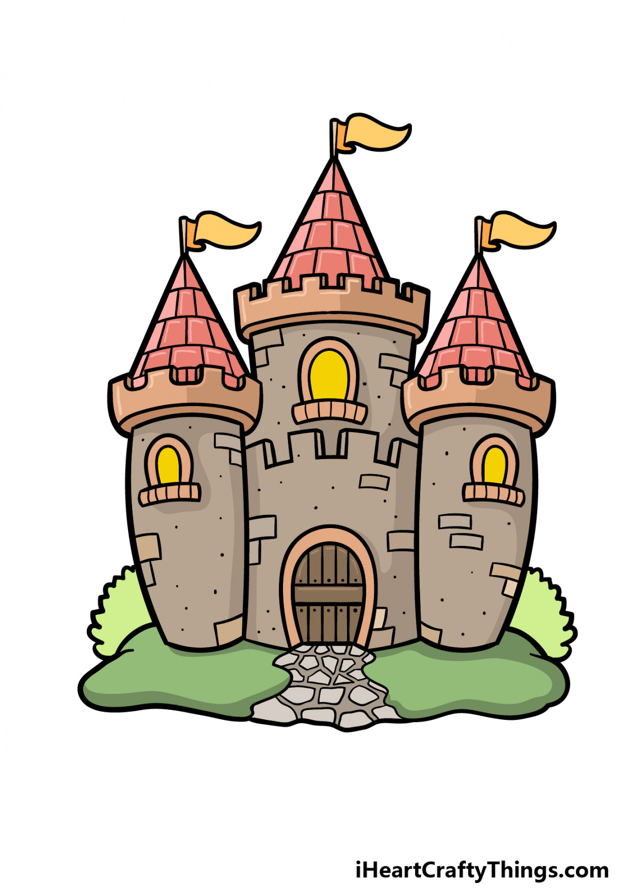 Cartoon Castle Drawing - How To Draw A Cartoon Castle Step By Step