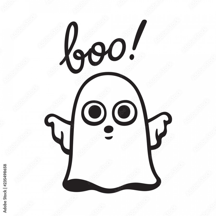 Cartoon ghost drawing Stock-Vektorgrafik  Adobe Stock