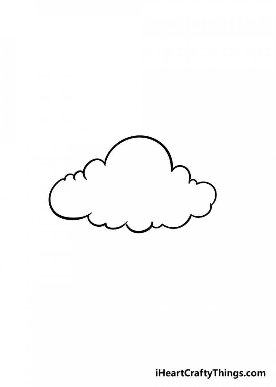 Cloud Drawing - How To Draw A Cloud Step By Step