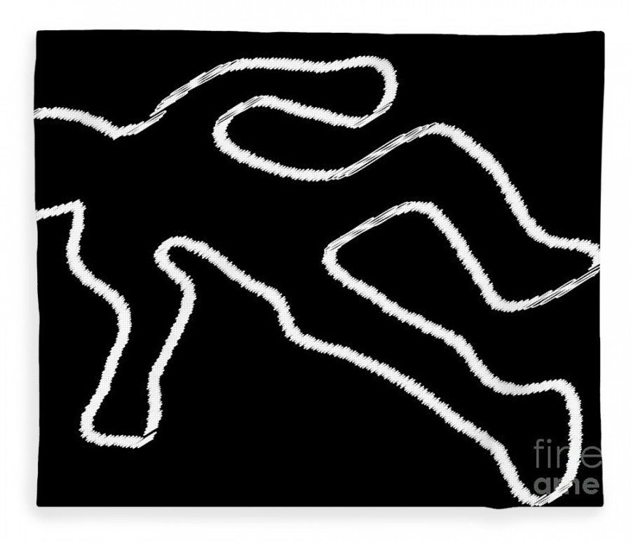 Crime Scene Chalk Outline Fleece Blanket