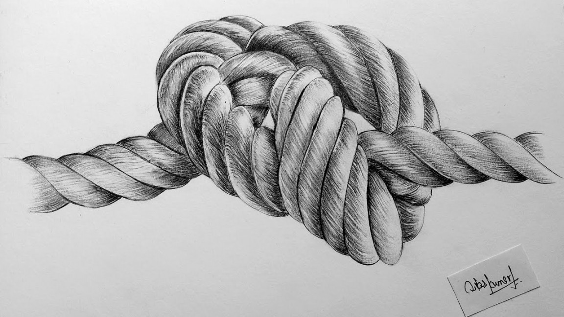 Drawing a knot with pencil