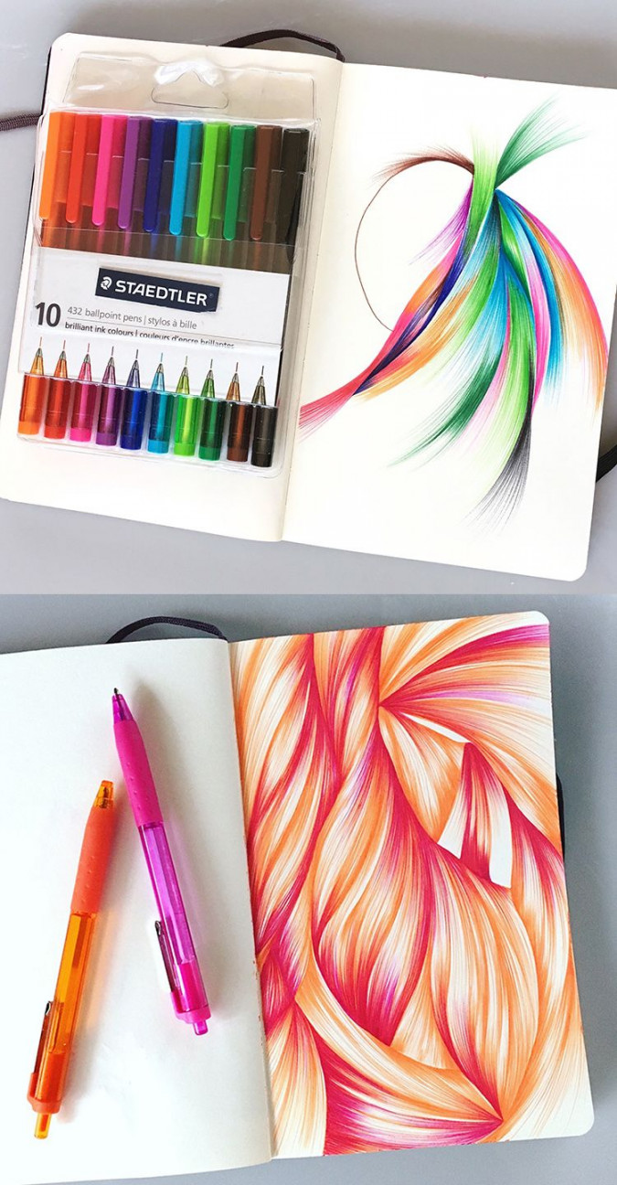 Drawing in color with pentel ink pens ideas  drawings, color