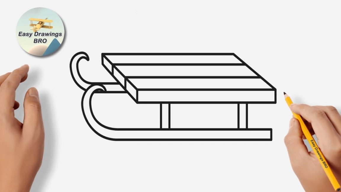 Drawing sled tutorial  How to draw a sledge  Easy Drawings BRO