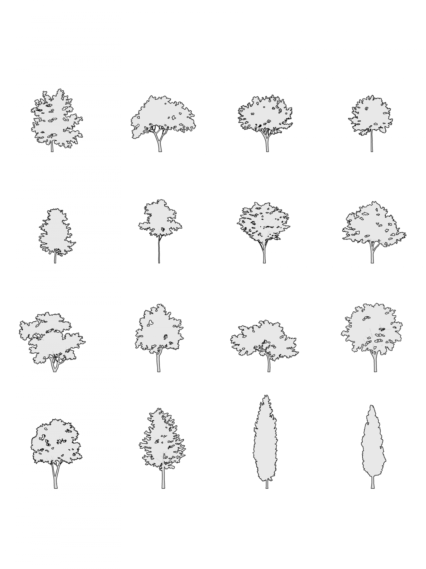 DWG Vectorial  - Small Trees