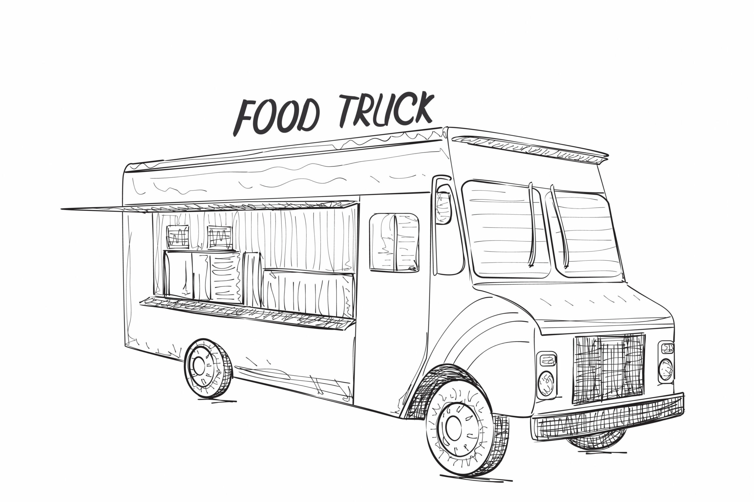 Food Truck Sketch  Food truck, Truck design, Food truck design