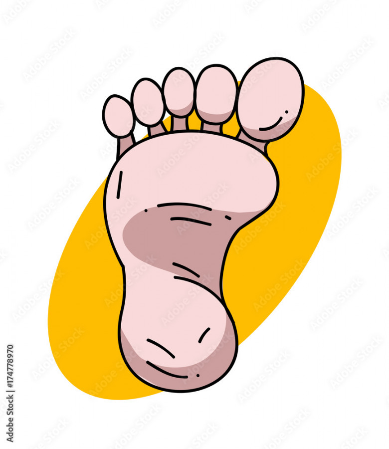 Foot cartoon hand drawn image