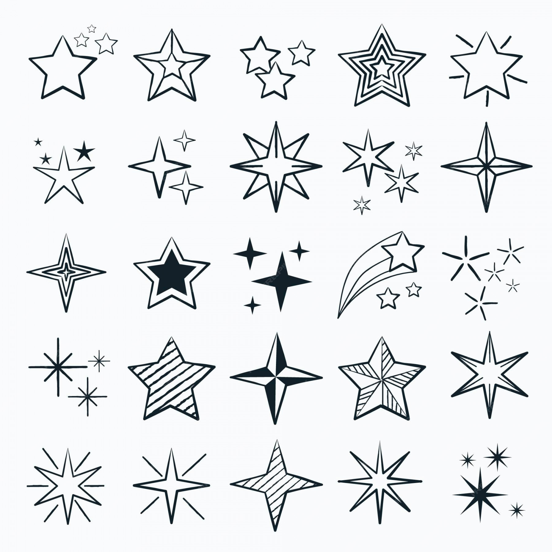 Free Vector  Hand drawn sparkling star collection