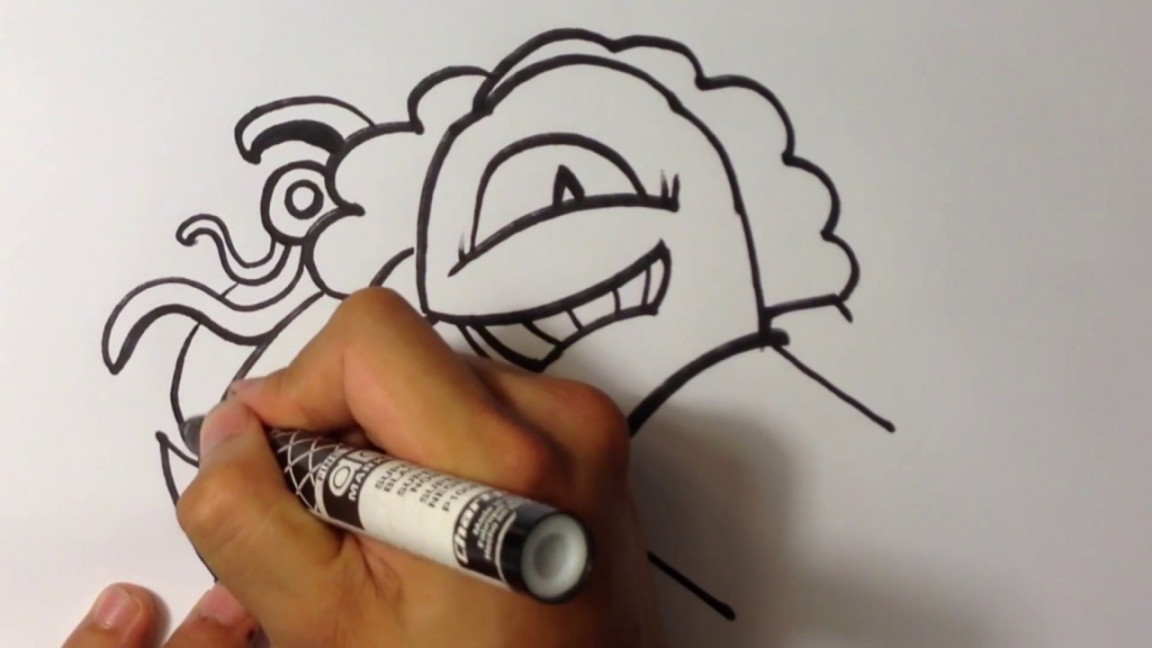 Graffiti Drawing Demo - Easy Pictures to Draw